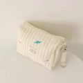 Quilted dinosaur embroidery stroller organizer bag with zipper and hanging strap - Dinosaur Pattern