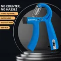Dark blue adjustable hand gripper 5-60kg with mechanical counter for wrist strength training - Counting Non-padded / Blue