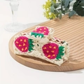 Haarklammer mit gestrickter Erdbeere und Häkelspitze für Strandurlaub-Looks - Stil 1 Erdbeermuster (12.5cm)