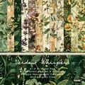 Verdant Whispers 6x6 inch scrapbook paper pad with 24 vintage botanical patterns - R2343b 24 Sheets