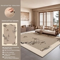 Valman Velvet New Chinese rug with traditional bird and flower motifs in beige - 140*200cm / Four Seasons Scenery