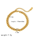 Detailansicht eines 18k vergoldeten Panzerarmbands mit einem 7,2 mm Zirkonia-Stein - Kubanische Kette Mit Rundem Zirkon Stil (TB5082)