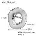 Anillo irregular de acero inoxidable plateado con diseño de metal líquido talla 7 - US 7 / Color Acero