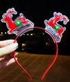 Christmas reindeer hair hoop with light-up clear figurines and red festive headband - Christmas Reindeer Blue