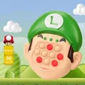 Luigi handheld push pop game console with 30 levels and 4 modes for kids fidget - Big Head Luigi Green