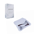 Set of 2 stainless steel facial cryo sticks with black handles and white packaging box - 2 Pcs Set with PP & Color Box / Black Handle / Silver