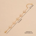 Détail d'un bracelet fleuri doré de 17cm avec dimensions et fermoir mousqueton - 4# Bracelet Fleur