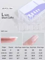 Short trapezoid thin press-on nails size L chart with 100 pieces per box detail - Short Coffin (Size L)