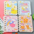 Set of four mini A7 spiral notebooks with colorful cute cartoon animal cover designs - Sweet Crit