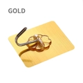 Gancho adhesivo dorado con base cuadrada cepillada y fijación transparente de flor de ciruelo - Forma de Flor de Ciruelo / Oro Cepillado