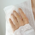 Minimalist gold geometric cutout rings in a stylish stackable design for men and women - US 7 / Gold