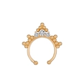 Goldener Kronen-Nasenring mit funkelnden Zirkoniasteinen und poliertem Finish - Kupfer / KC-Gold (X840)