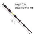 Detailed view of the elder wand showing spherical nodes and 32cm length dimensions - Dumbledore Script