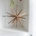 Funkelnder champagnergoldener 10cm Sternanhänger für Weihnachtsbaum mit Glitzer - Kleiner Champagner