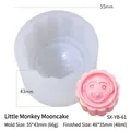 Silicone mold for monkey face shaped mooncakes and candles with a pink finish sample - Monkey Style YB-61