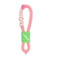 Pink and green woven leather keychain with Sakura and Lemon text in a high-quality design - Sakura Pink