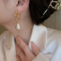 3# 925 Sterling Silver Earring Post - Golden Irregular Pearl