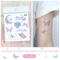 Glitzernde Schmetterling Tattoo Aufkleber mit FG-084 Modell und verträumtem Effekt - FG-084 (Schmetterling Mond Stern)
