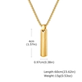Gold textured rectangular geometric pendant necklace with 60cm chain for men - Pendant Only (No Chain) / Gold