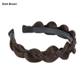Padded dark brown braided headband for women with a natural hair-like finish - Dark Brown