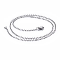 Klassische silberne O-Ketten-Halskette aus Edelstahl mit Karabinerverschluss auf weißem Grund - 450mm x 1.8mm(KN80682-Z) / Silber