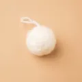Palla di Natale in filato bianco soffice con asola per decorazioni festive fai-da-te - Palline di Filato Bianco (Confezione da 3)