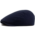 Klassische dunkelblaue Schiebermütze für Herren mit hochwertiger Textur und Retro-Stil - Marineblau