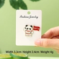 Cute panda enamel pin with China flag and white card backing, 3.3cm size - Astronaut Long Live Motherland Panda