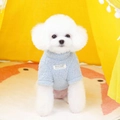 Pull en polaire bleu clair pour animaux avec col montant et étiquette Hello Baby pour chiens - S / Bleu