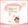 Carta assorbente viso alla rosa con 100 fogli rosa in confezione portatile - Cura della Pelle alla Rosa (Lucido)