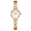 Elegant rose gold watch for women featuring mother of pearl dial and crystal bezel - White Mother of Pearl Rose Gold