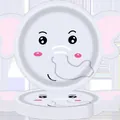 Piatti usa e getta in carta a forma di elefante rosa per feste a tema safari - Elefante / Set di Piatti Piccoli