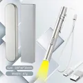 Lampe stylo de diagnostic médical argentée avec câble USB et boîte de rangement métal - Lumière Jaune (Boîte en Métal Argenté)