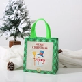 Groene geruite kerstcadeautas van vliesstof met sneeuwpopmotief en feestelijke decoratie - 23*22*11cm / Groen Geruit Sneeuwpop