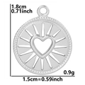 Detalle de las dimensiones del colgante corazón de plata con borde tejido y oro 18k - Colgante Color Plata