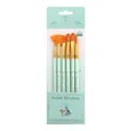 6-piece art brush set with orange bristles and mint green handles for oil and acrylic painting - 6Pcs Mint Mixed HB808LV / Mint Green
