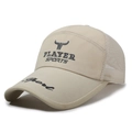Cappello sportivo beige chiaro in mesh traspirante con ricamo Player Sports - Regolabile / Cachi