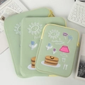Tre dimensioni di custodie per laptop verde chiaro con ricami a tema sunflower pancake - 11" / Verde