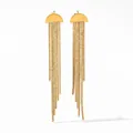 Boucles d'oreilles longues dorées à pampilles en acier inoxydable avec franges fines - Gland Multibrins en Demi-cercle (KDE1097) / Doré