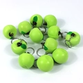 Miniature green apple foam keychains in a group of eleven with metallic chain links - Green Apple