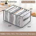 Thickened grey nylon 9-grid organizer for shirts and tees with handles 36x25x20cm - Gray 9-Grid T-Shirt/Shirt Organizer (Thickened)
