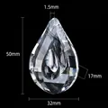 50mm faceted teardrop crystal pendant for chandelier DIY and suncatchers in clear glass - 50MM Pipa Shape