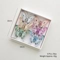 Set of 6 colorful glitter butterfly clips with pearls for Christmas tree decoration - Colorful Butterfly Set-A (6 Pcs Set)