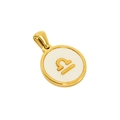 Collier avec pendentif Balance en nacre blanche et acier inoxydable doré 18K - Balance - Pendentif Simple