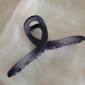Elegant deep purple gradient hair claw clip in matte finish with twisted ring design - Matte Black & White