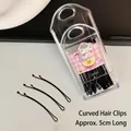 Schwarze 5cm Metall-Haarklammern in einer transparenten Box mit Bären-Motiv - Gebogener Stil (30 Stück) / Schwarz