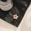 Bohemian frangipani hair claw with pink gradient petals and a gold metal base - 13# White