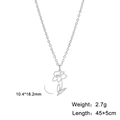 Detail showing dimensions 10.4x18.2mm and 2.7g weight for silver floral necklace - Daffodil (10.4*18.2mm) / Steel Color Daffodil