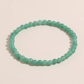 Green natural stone energy bracelet with 4mm translucent round beads for friendship - Green Aventurine