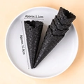 Set of 10 black waffle ice cream cones for cupcake decoration and party dessert styling - Large Black Cocoa Waffle Cones (10 Pcs)